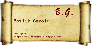 Botlik Gerold névjegykártya